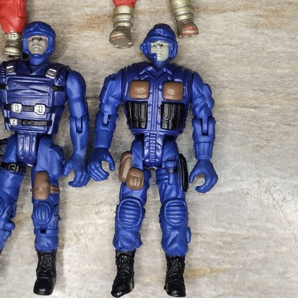 Red Fireman Fire Fighter SWAT Police Action Figures Rescue Posable 3.5" - Picture 9 of 11